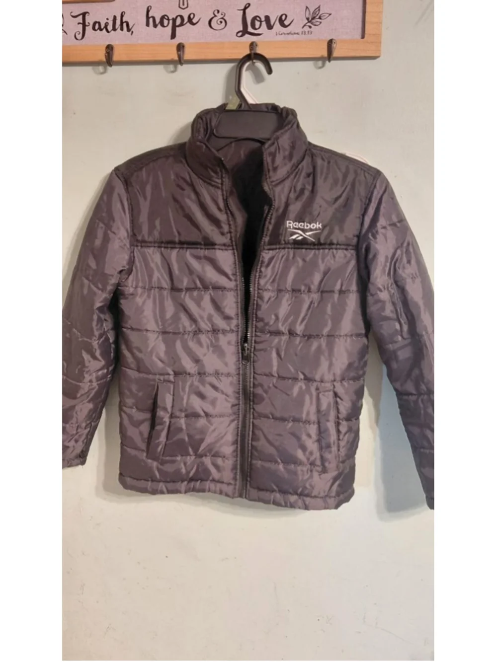 Boys Reebok Gray Puffer Jacket M (10/12)